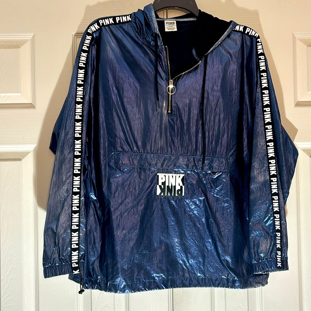 Pink Sport Jacket Anorak Sport Jacket Quarter Zip Color Ensign Foil Blackshine